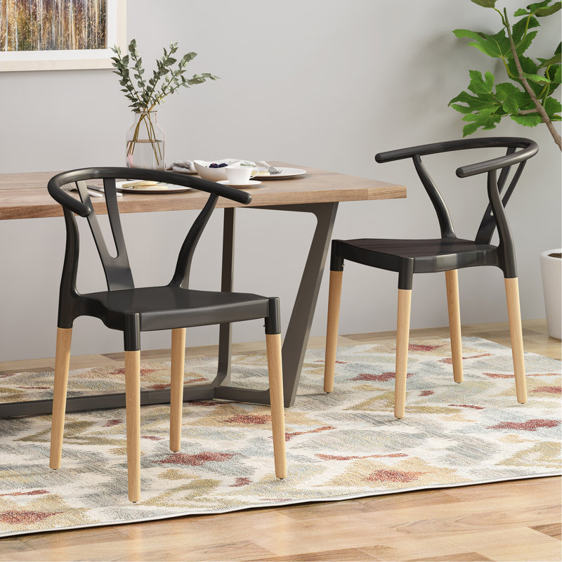 Chaise de salle à manger en plastique (ensemble de 2)