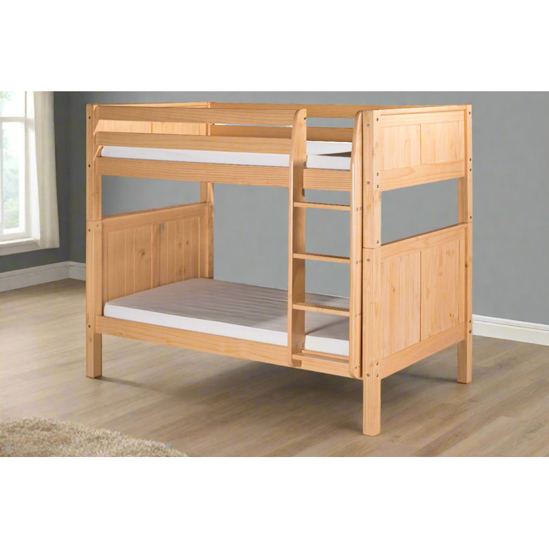 Friedemar Kids Twin Over Twin Bunk Bed, Natural
