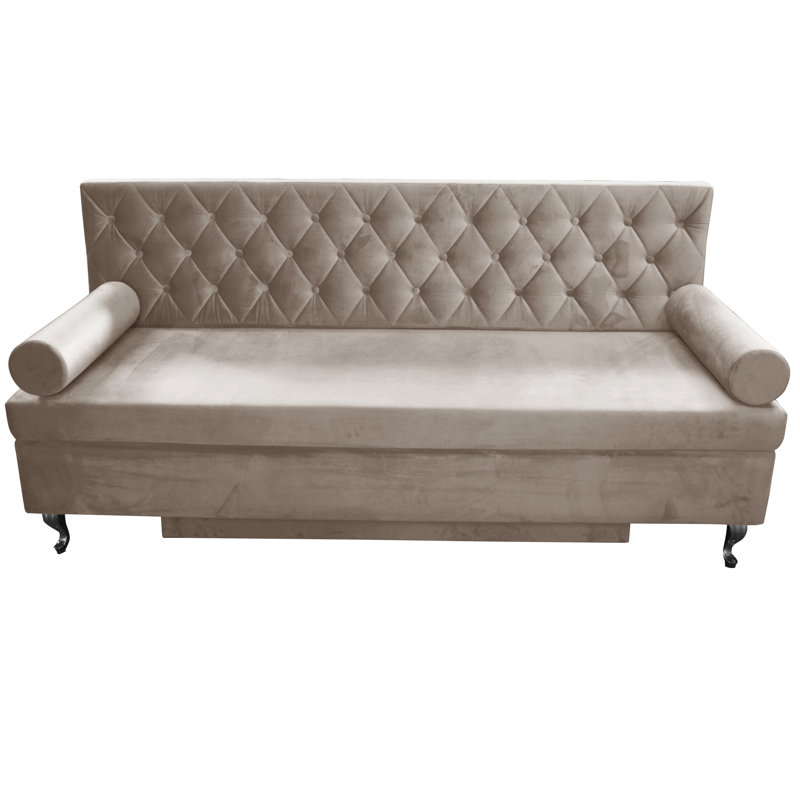 Glamour 3 Seater Sofa Bed, Beige