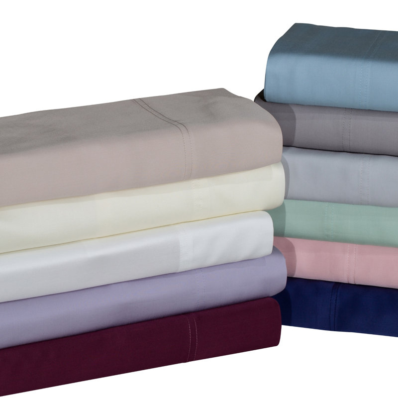 Ensemble de draps à contexture de 320 fils , Ensemble de draps pour taille de lit très grand c, Merlot