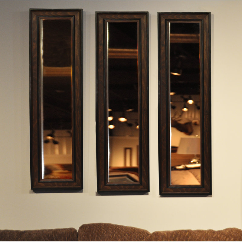 Kincannon Wood Flat Wall Mirror, 37.5" H x 9.5" W