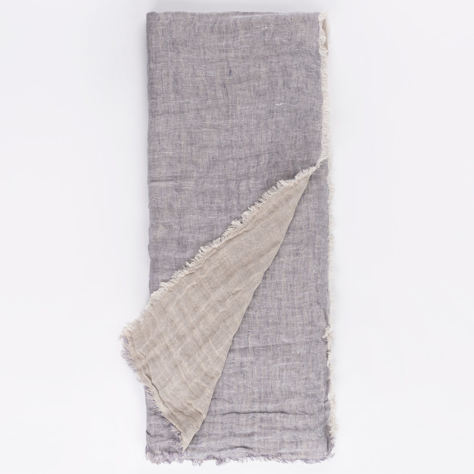 Brissia Linen Throw Blanket, Blue