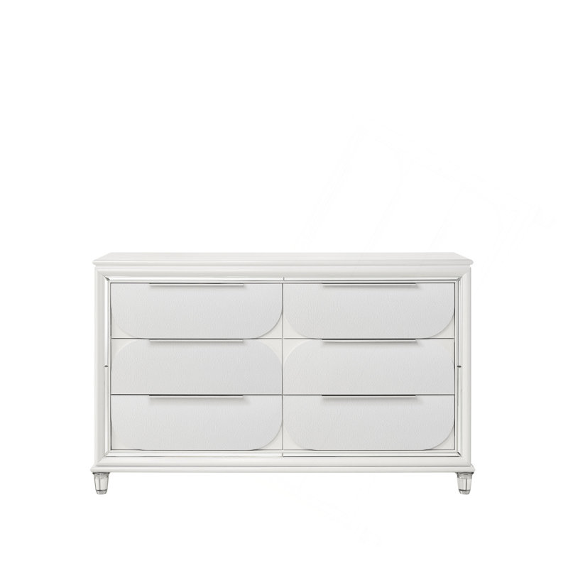 Commode finition perle blanche