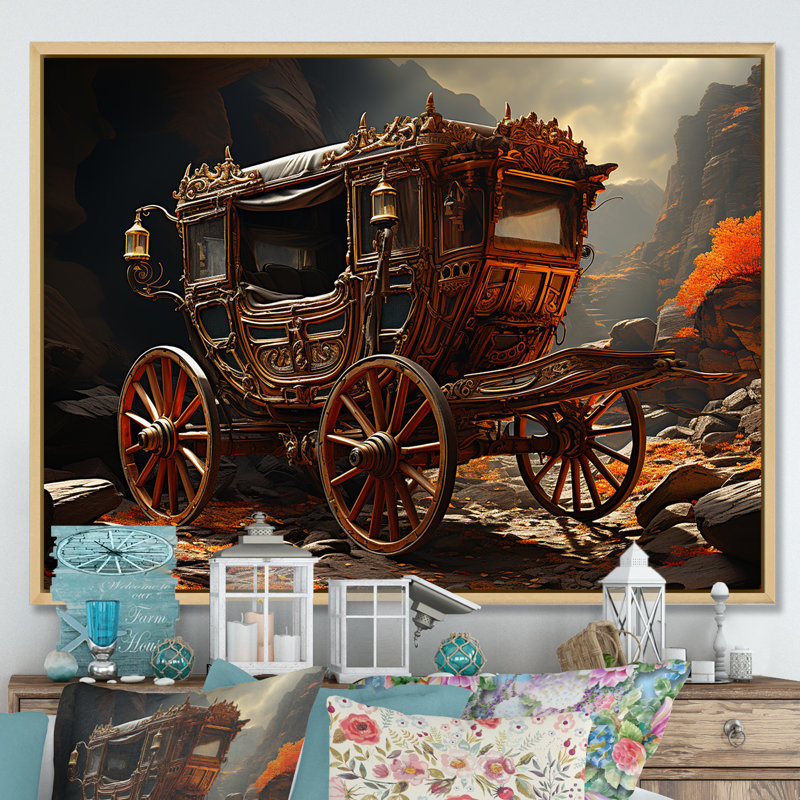 " Fantasy Cart Adventure ", Black Picture Framed, 24" H x 32" W