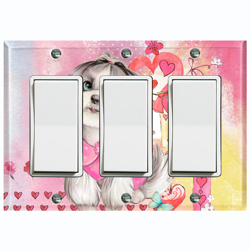 Patterned 3 - Gang Rocker Standard Wall Plate
