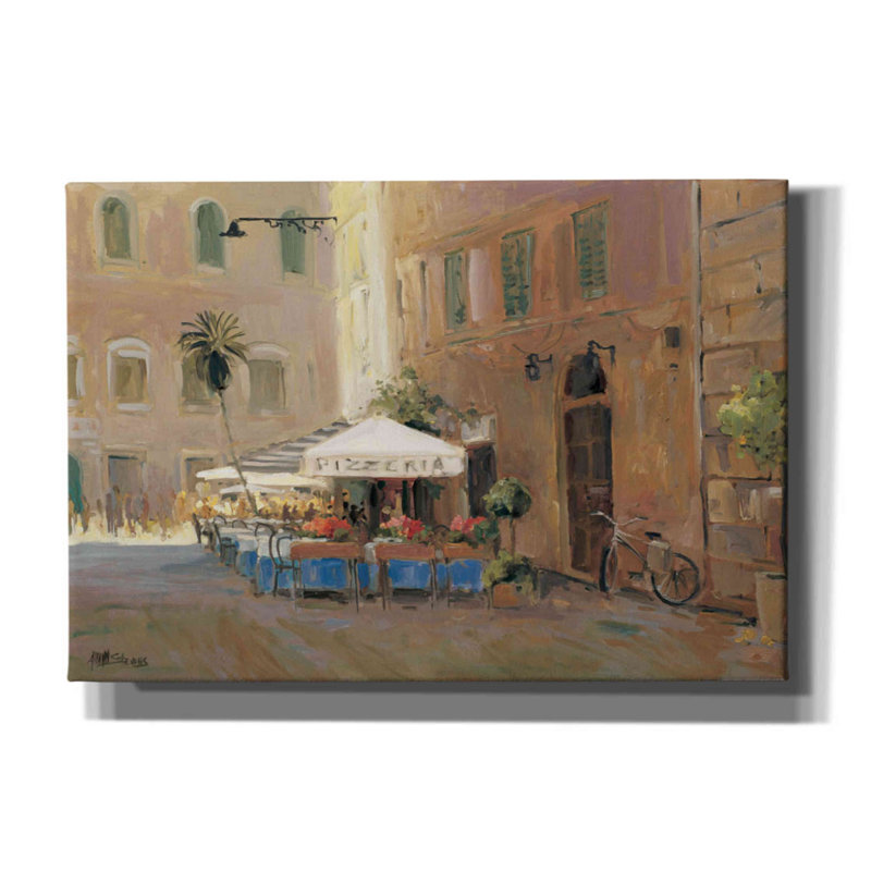 «Cafe Roma» par Allayn Stevens, art mural sur toile, H 18 po x l 26 po x P 0,75 po
