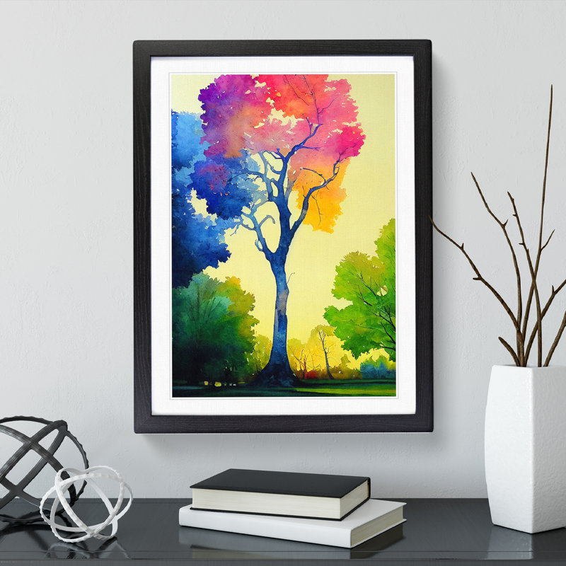 A Tree No.2 - Single Picture Frame Painting, Black, 64cm H x 46cm W x 2cm D
