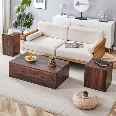 Walnut Wood Grain MDF Coffee Table Set - A Choice For Modern Home Harmony.Walnut Wood Grain Sticker,Density Board Sticker,MDF
