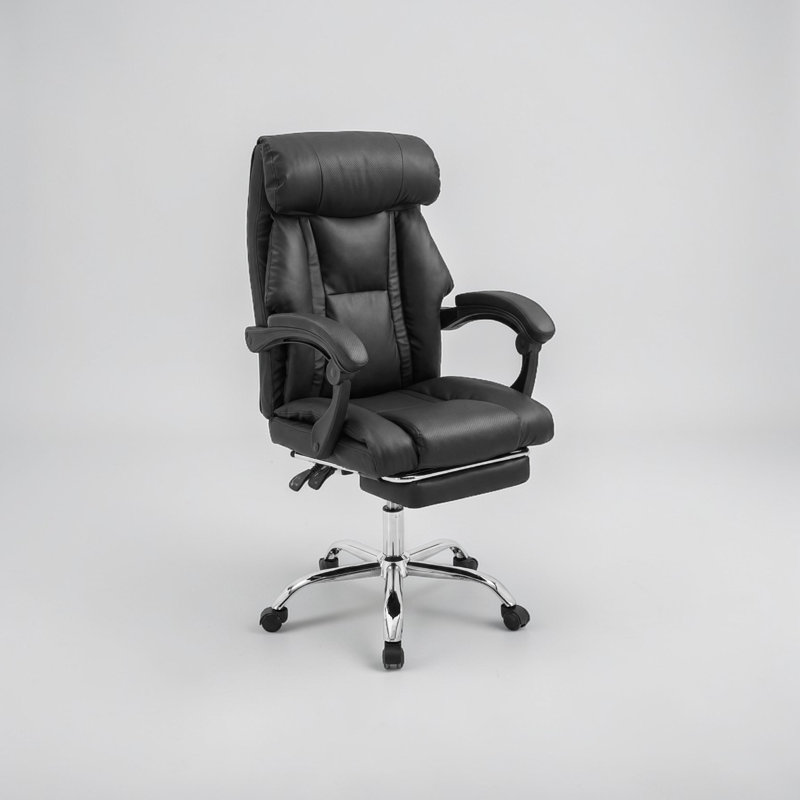 Chaise de bureau avec repose-pieds Fauteuil de jeu inclinable à dossier haut Fauteuil de jeu pivotant en cuir durable