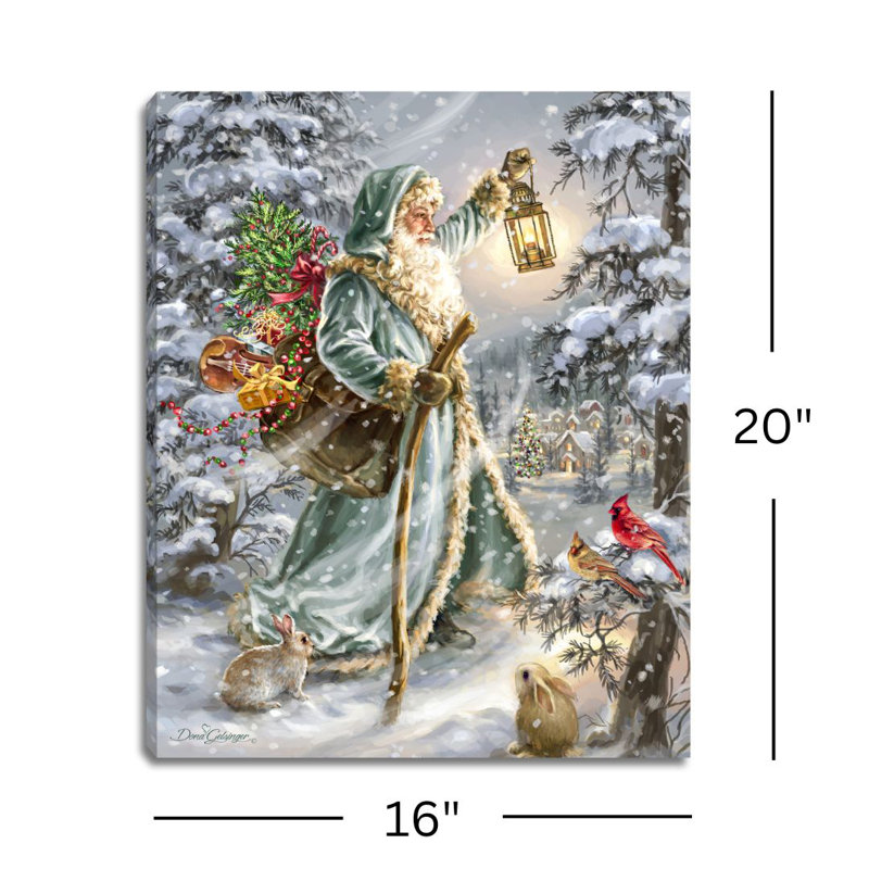 Fibre optique lumineuse Saint Nicholas 16 x 20 et toile DEL
