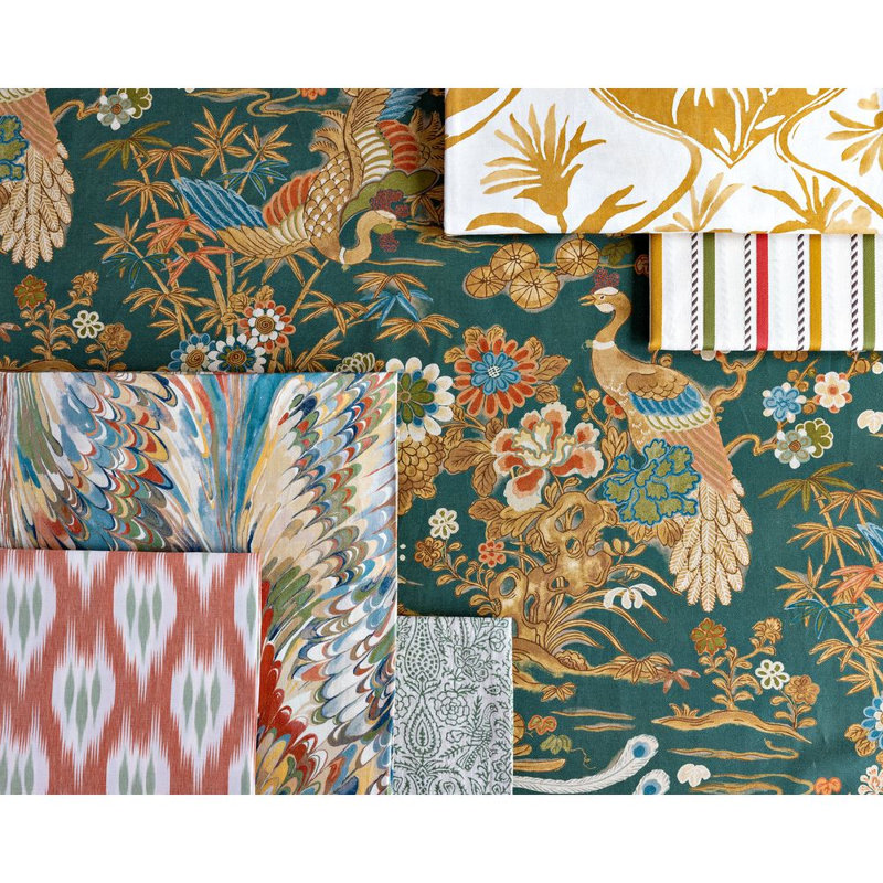 Calathea Print, Gold/Beige
