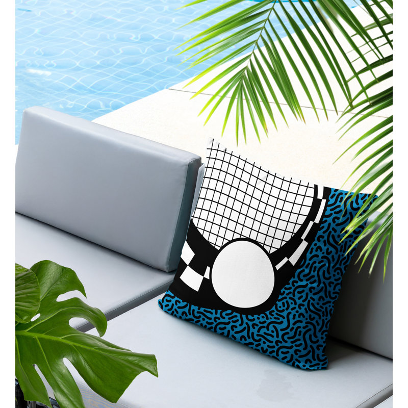 Oreiller carré réversible Dotrix, Carré 20 po, Turquoise