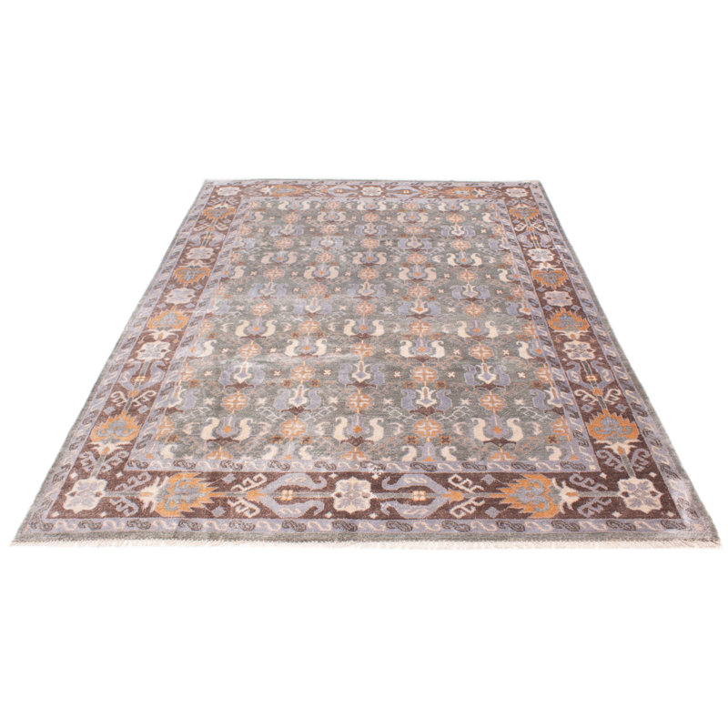 Tapis gris foncé en viscose 8 pi 10 po x 12 pi Kmiyah One-of-a-Kind