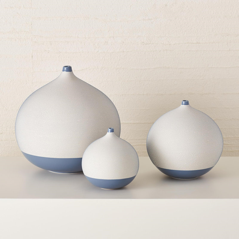 Pixelated Ball Vase, Blue, 14"H x 15"W x 15"D