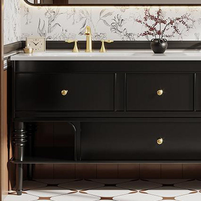 Armoire de salle de bain style français de luxe, H 33,46 po x l 55,12 po x P 21,65 po