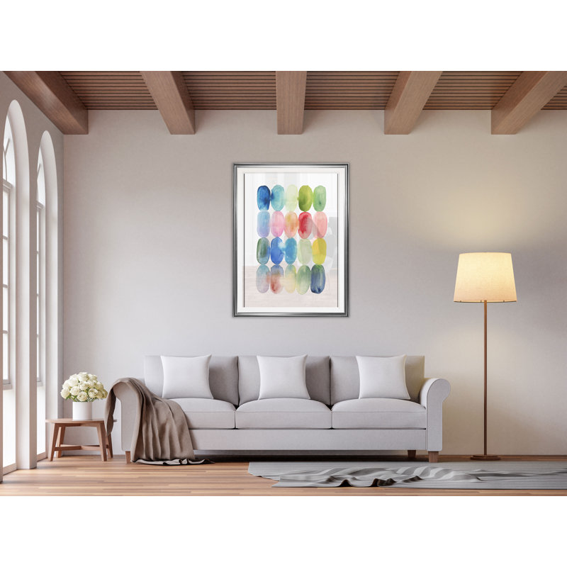 « color fusion i », impression, Cadre argenté, H 24 po x l 20 po x P 1,5 po