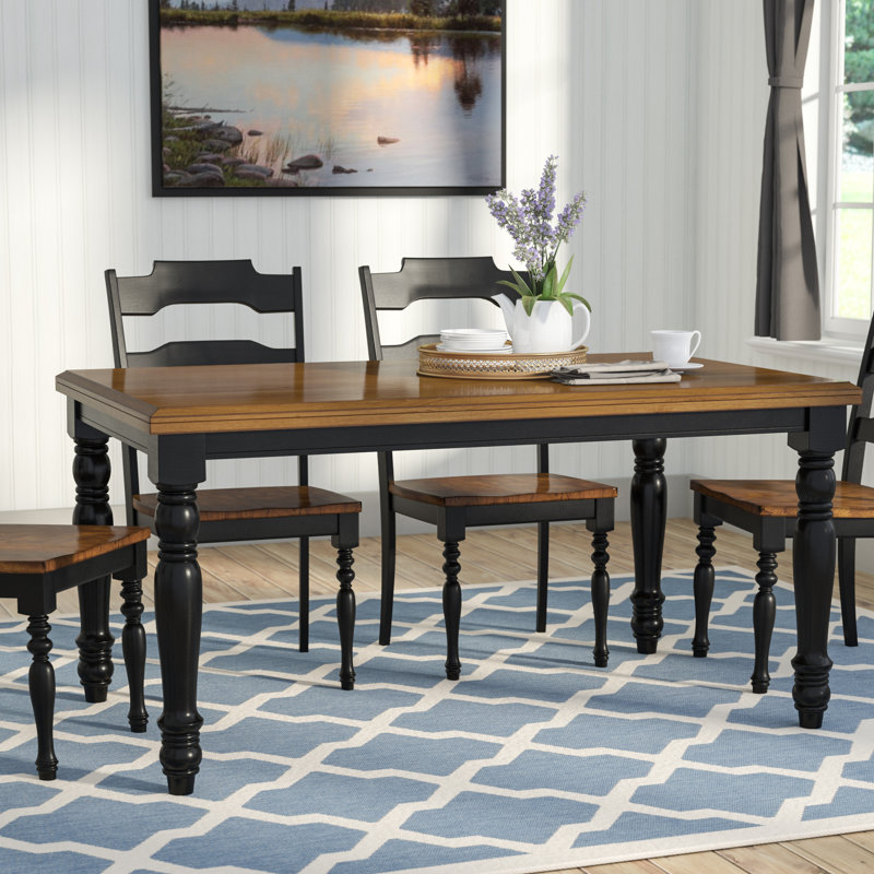 36" Solid Wood Dining Table, Almond/Ebony