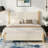 Bed Frame and Headboard, Corduroy Upholstered Bed Frame, Vertical Channel Design Headboard-1261560311-1261560307