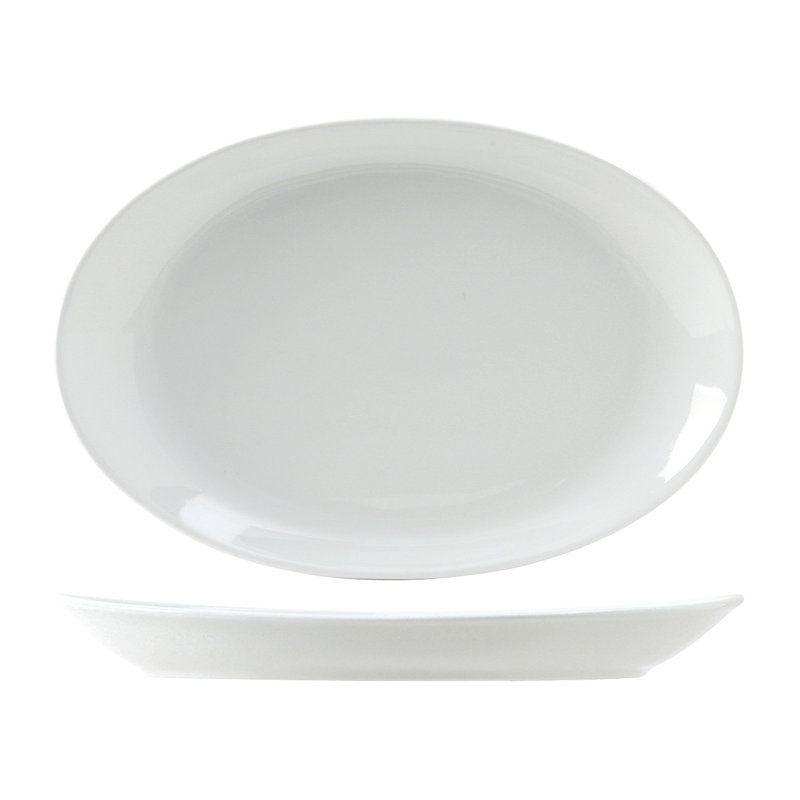 Plateau en porcelaine Tuxton, H 1,6 po x l 9,25 po x L 13,75 po