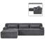 Canapé modulaire rembourré en L en chenille avec poches de rangement et trois coussins Modern Minimalist-1503035858-1503035856