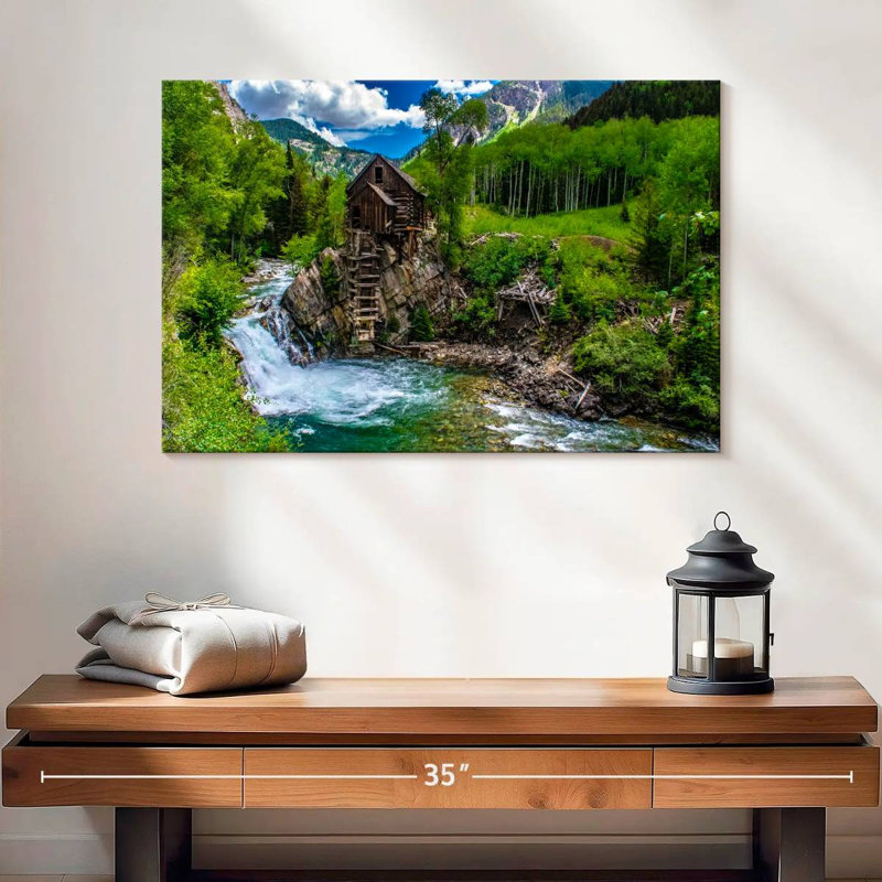 Moulin à cristal en bois, H 16 po x l 24 po
