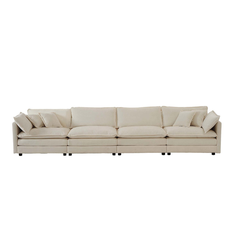 Free Combination Modular Sofa Couch, Gris, 33' H x 111.5' W x 35' D