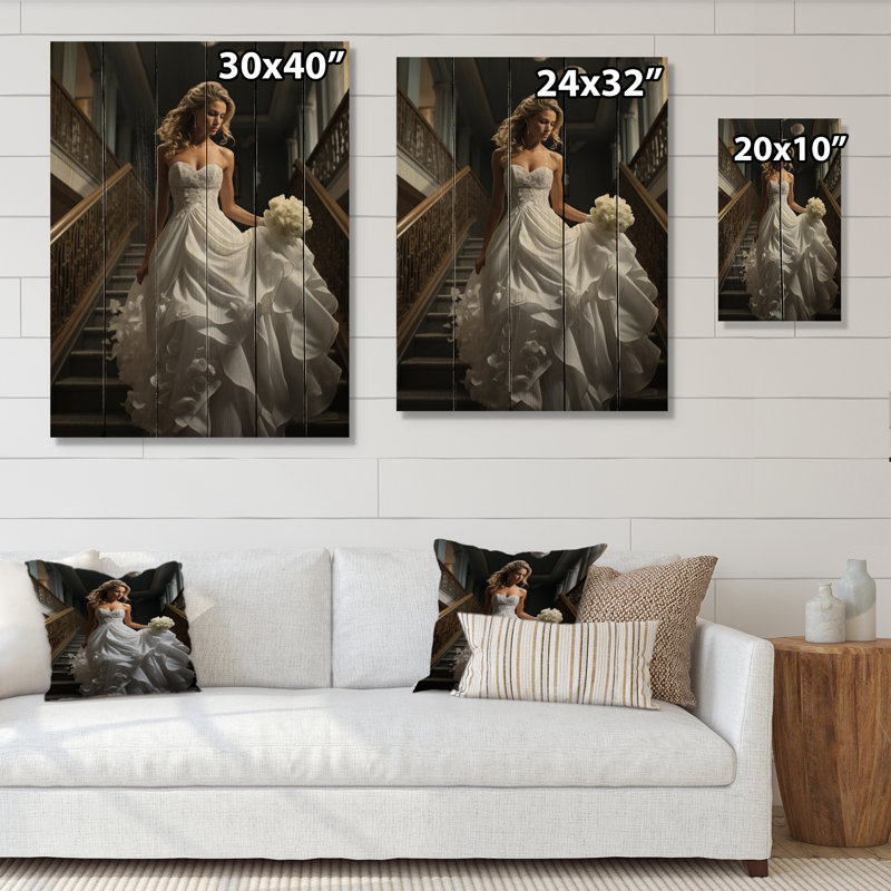 Élégance de mariée Chelon, impression sur bois, H 32 po x l 24 po x P 0,78 po
