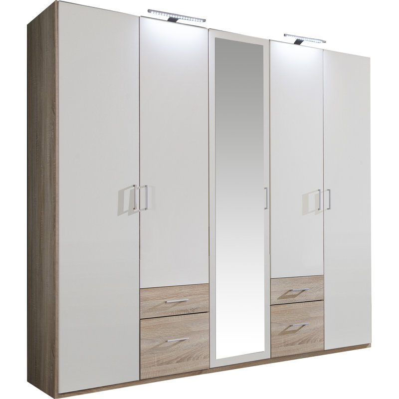 Thorgard 4 Door Wardrobe, Oak Sawdust/Alpine White