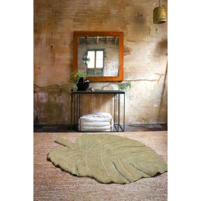 Tapis lavable Monstera Olive