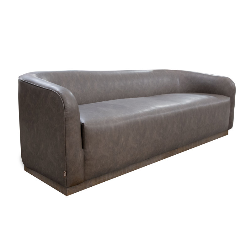 Bedfordshire Wooden Frame & Base, Sofa, Hickory Faux Leather, 33.5" H x 88" W x 30.25" D