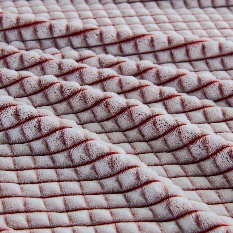 Carved Plush Blanket Twin, Red, Twin