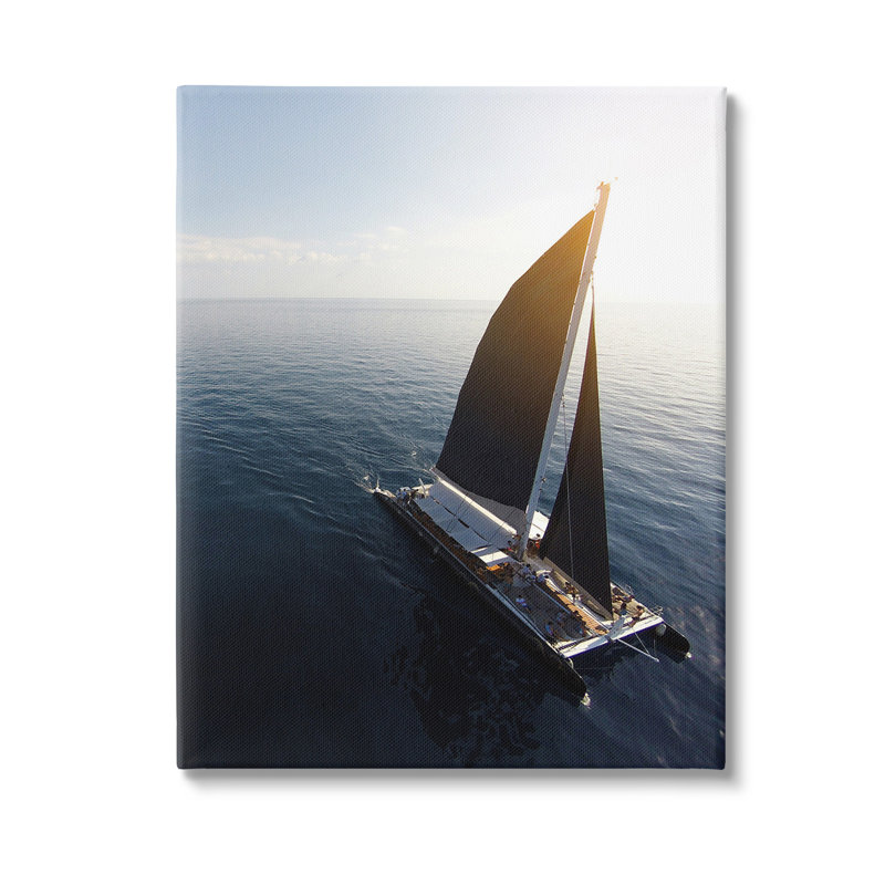 Art nautique sur toile, "Nautical Barge", H 20 po x l 16 po