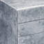 3 classeurs au fini argent et faux béton pour une installation de bureau simple et efficace