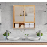 Bamboo Bathroom Cabinet,Medicine Cabinet Mirror,Bathroom Cabinet Wall Mounted,Vanity Mirror With Storage,Medicine Cabinet With Mirror,Over The Toilet Storage,Mirrored Cabinet With 2 Sliding Doors