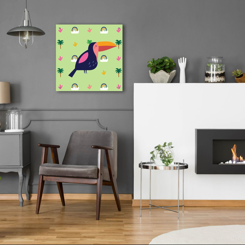 «Cute Tucan» par Epic Portfolio, art mural en verre acrylique, H 24 po x l 24 po x P 0,2 po