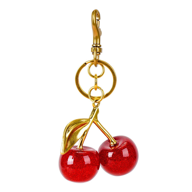 Breloques en métal Porte-clés cerise Porte-clés Accessoire de porte-clés Cadeaux, Rouge