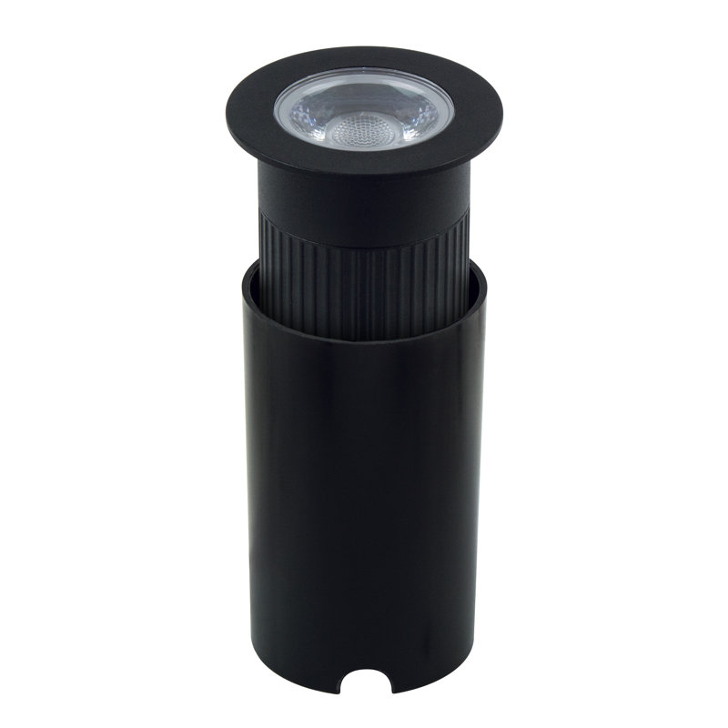Black 2.5" Inground LED Landscape Light with Warm White 2700K