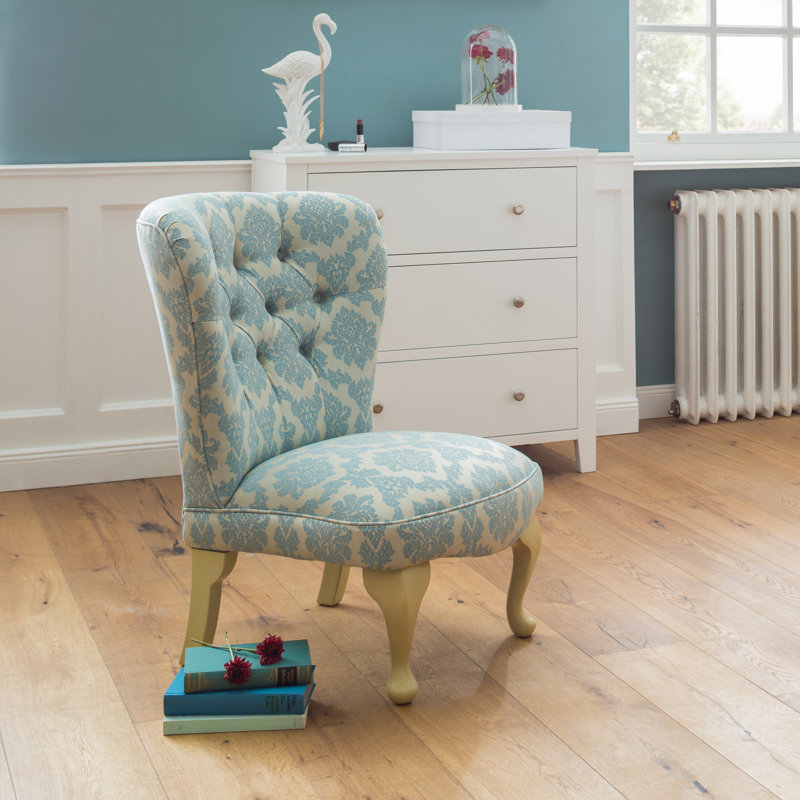 Loretta Upholstered Slipper Chair, Cream, Bacio Zinc