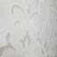Papier peint velours damassé floqué beige et blanc métallique 3D