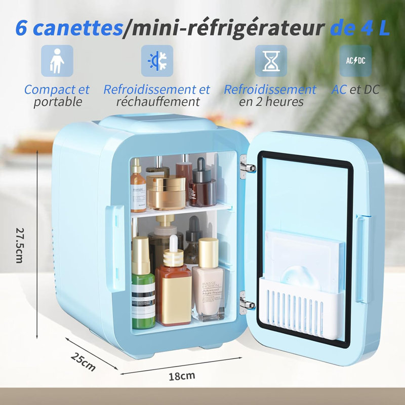 OSTBA APPLIANCE 0.15m³ L Portable Mini Fridge, Blue
