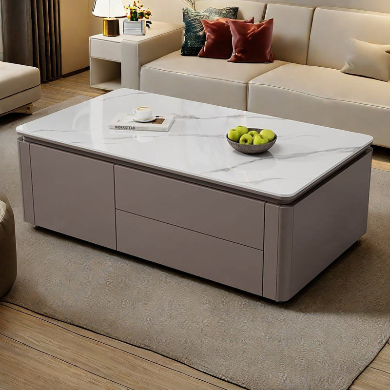 Table basse moderne simple, H 19,7 po x L 51,2 po x l 27,6 po, Gris