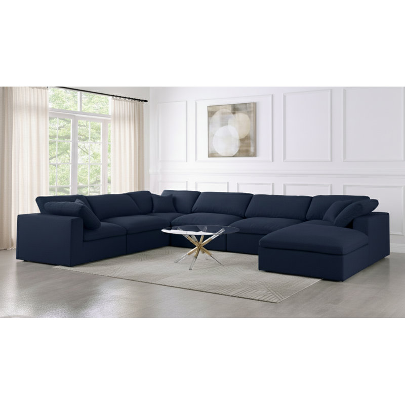 Burrows, Tissu texturé en lin bleu marine