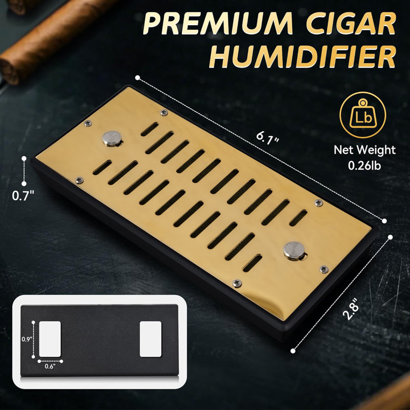 Accessoire pour fumer à évent ajustable humidor Evianna, Or