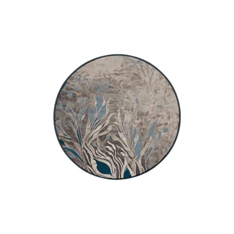 Machine Washable Black Area Rug, Round 6'