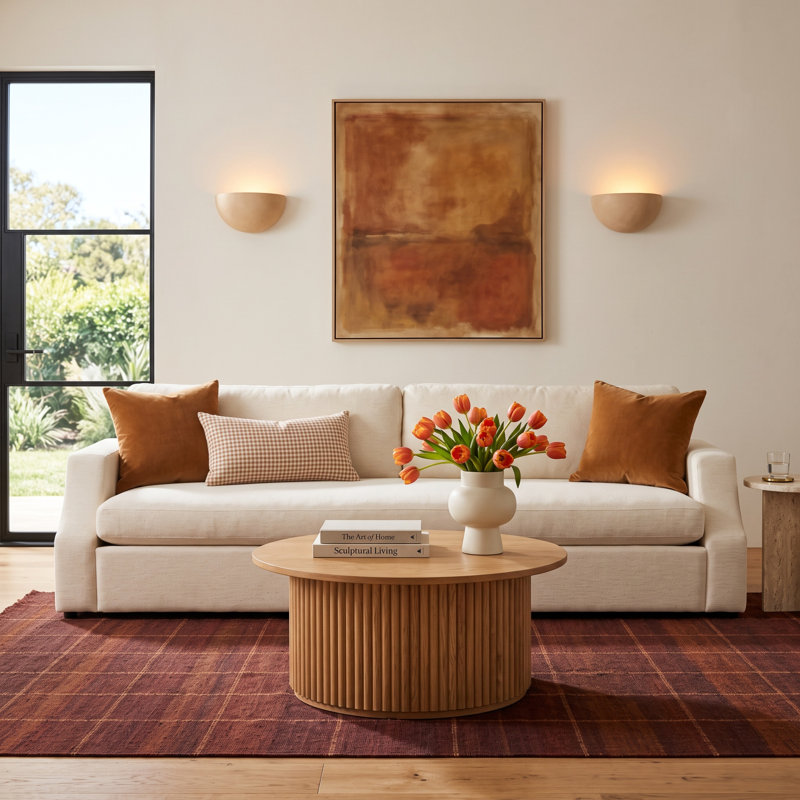 Breanne Langston 105" Upholstered Bench Sofa, Crypton Nomad Snow