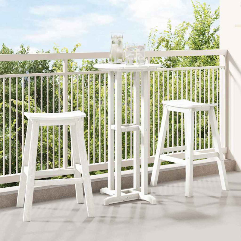 Vidaxl Garden Bar Set 3 Pcs HDPE, White