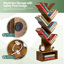 Sorbus 44.25"H x 15"W Tree 7 Tier Bookshelf with Storage Shelf, Cable Access, and Non-Slip Pads, Brown-115667333