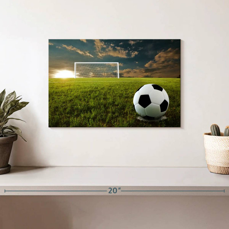 Football Sirci au coucher du soleil, H 8 po x l 12 po