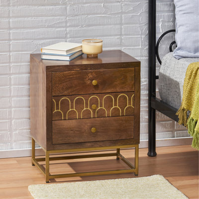 Commode en bois rétro, table de chevet pour chambre à coucher