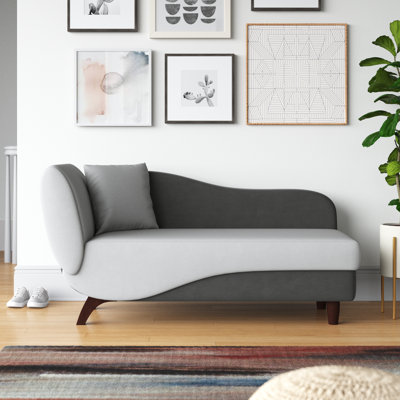 Gaven Armless Reclining Foam Chaise Lounge with Storage